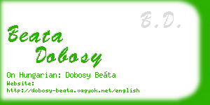 beata dobosy business card