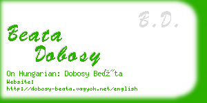 beata dobosy business card